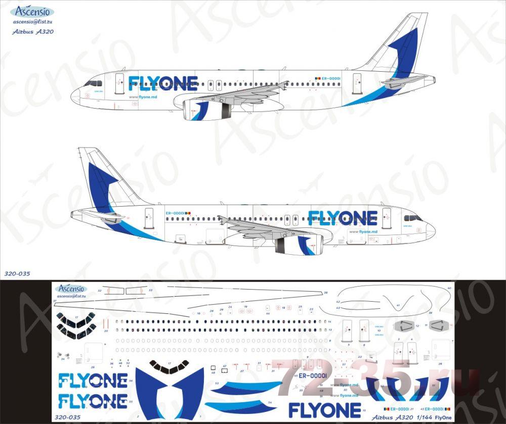 Декаль Airbus A320 FlyOne 