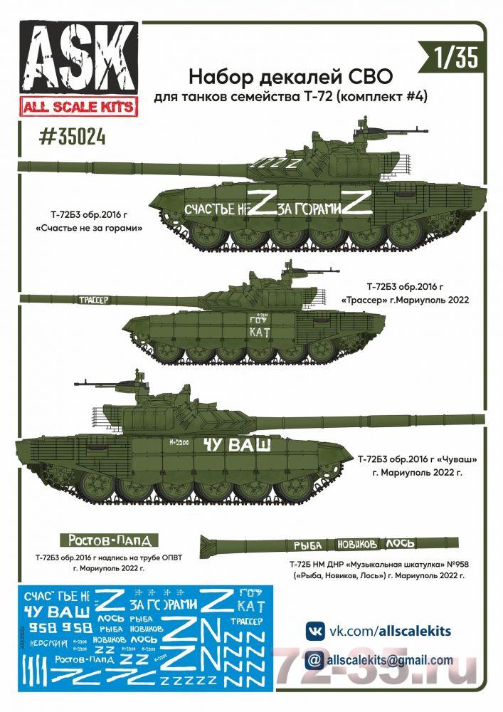 Набор декалей СВО (для танков семейства Т-72, "Счастье не за горами", "Чуваш"...) #4