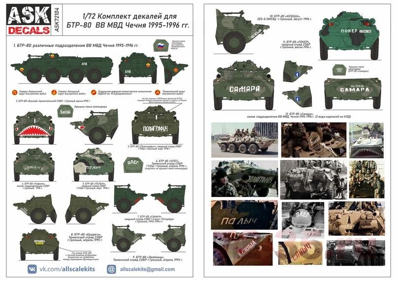 Декали БТР-80 ВВ МВД 1995-1996 гг. Чечня.