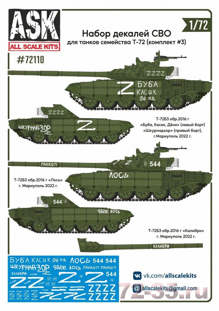 Набор декалей СВО (для танков семейства Т-72 "Буба, Касик, Дёня", "Лось" ...) #3