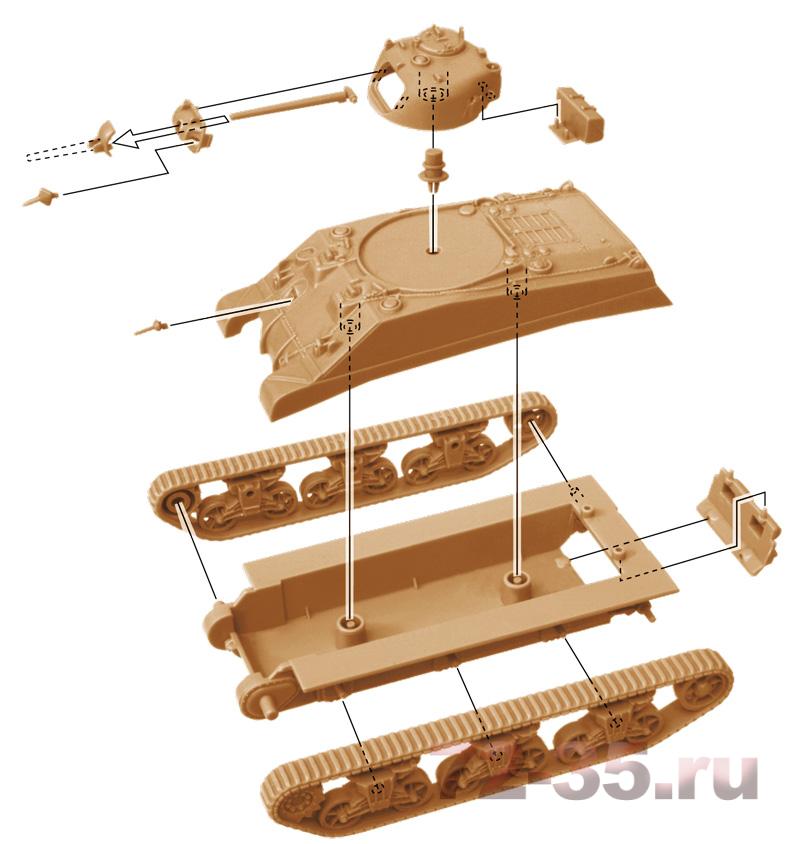 Танк M4A2 SHERMAN III (2 шт) 7511_montaggio2.jpg