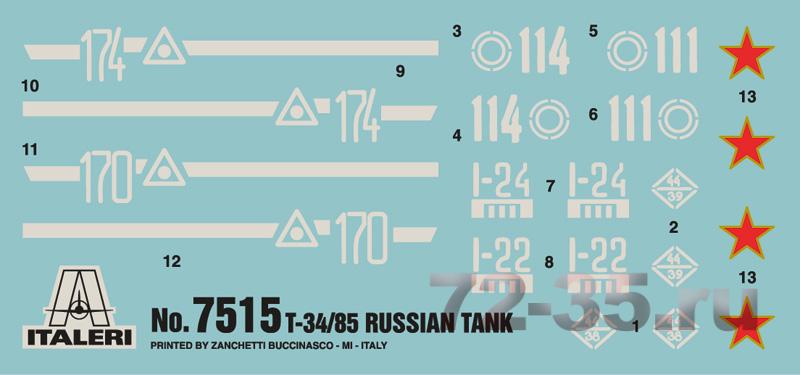 Танк Т-34/85 (2 быстросборные модели) 7515-decalLR_enl.jpg