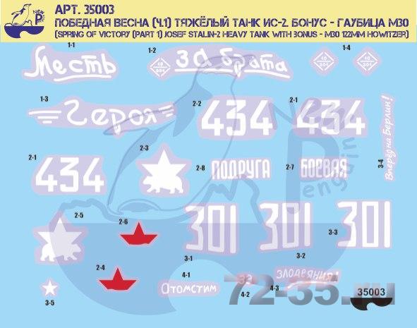 Декаль для танка ИС-2. Бонус - гаубица М-30