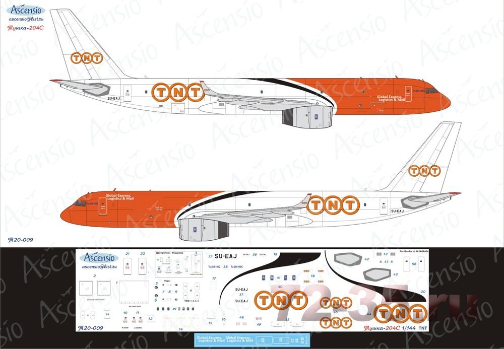 Декаль Ту-204-100C TNT