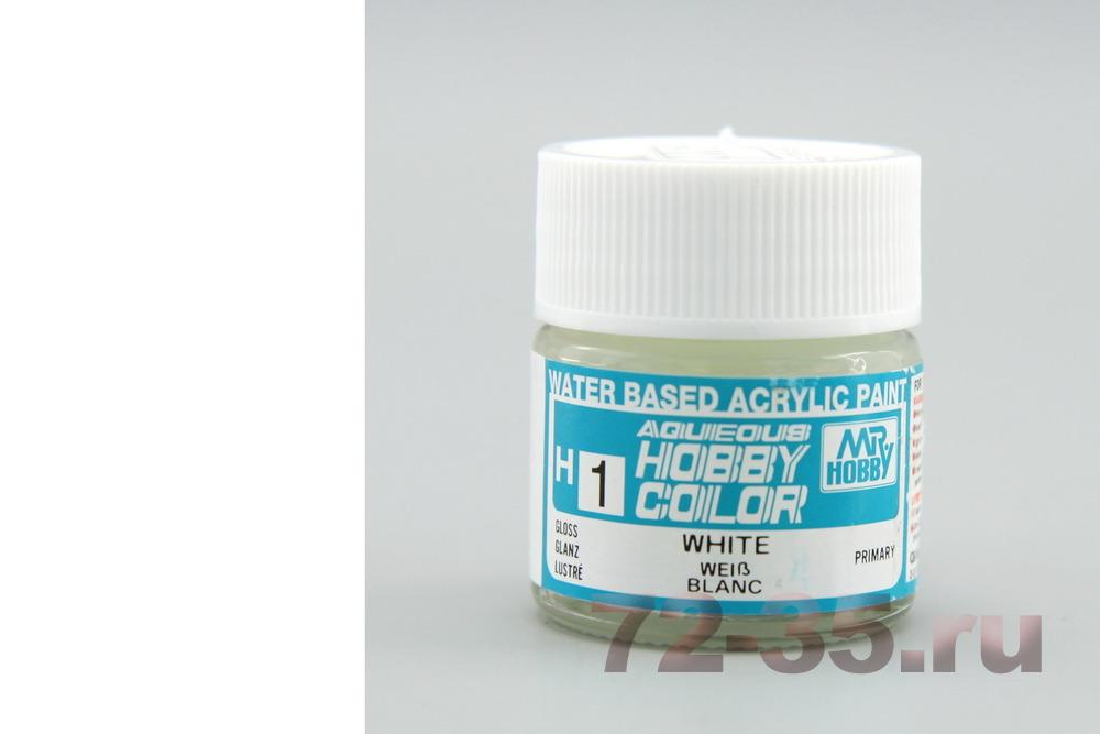 Краска Mr. Hobby H1 (белая глянцевая / WHITE)