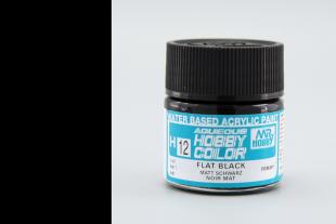 Краска Mr. Hobby H12 (черная матовая / FLAT BLACK)