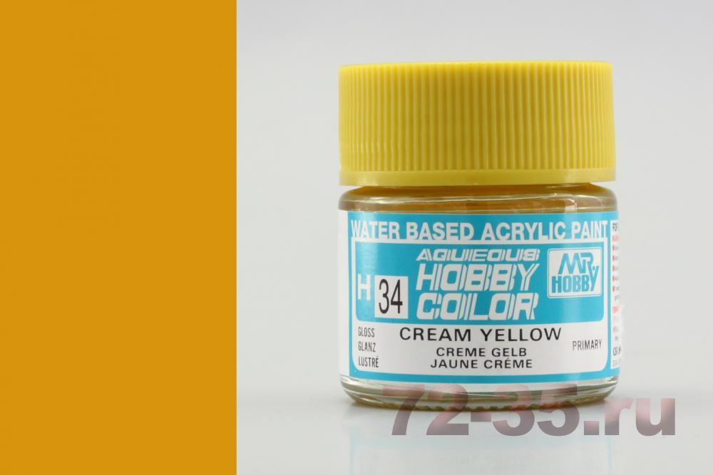 Краска Mr. Hobby H34 (желтая кремовая / CREAM YELLOW) h034_z1_enl.jpg