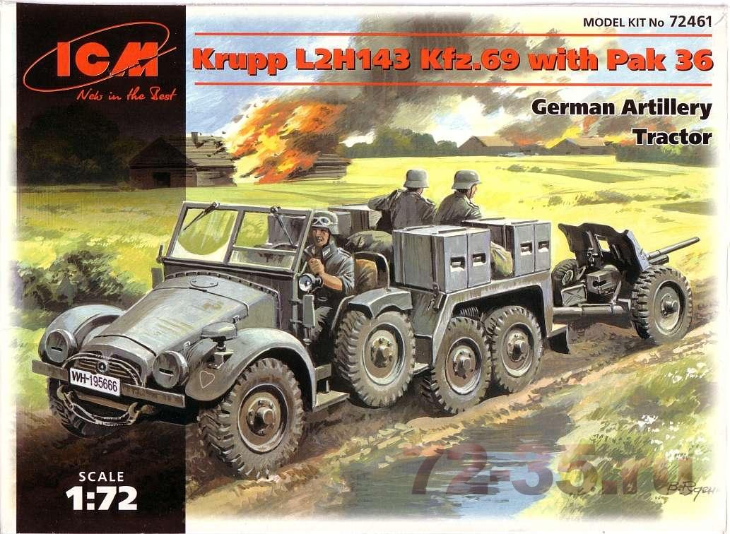 Германский легкий тягач Krupp L2H143 Kfz69 с пушкой Рас 36