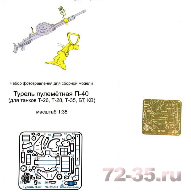 Фототравление пулемётной турели П-40 (Т-26, Т-28, Т-35, БТ, КВ)